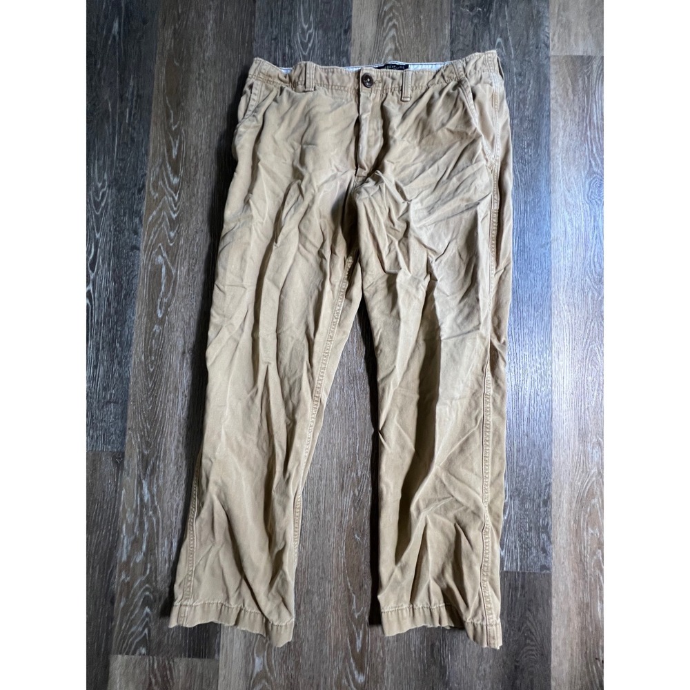 American Eagle Chino Pants Mens 34x32 Tan Relaxed Straight Khaki Cotton